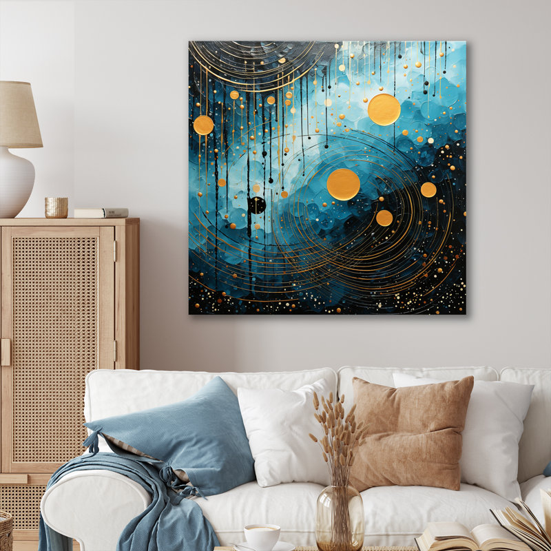 «Blue Minimalisme Moon I» sur toile, H 30 po x l 30 po x P 1 po, Toile tendue