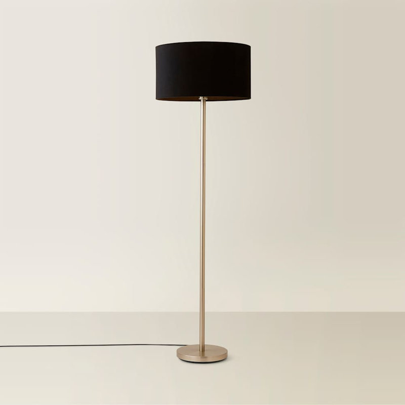 Pearletta Traditional Floor Lamp Set, Chrome, Black, No