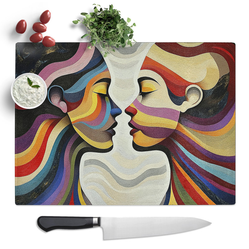 The Lovers  Glass Chopping Board