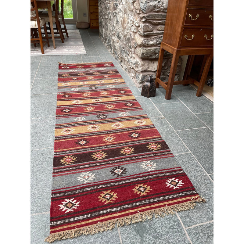 Simba Striped Hand Woven Area Rug, Runner 75 x 240cm