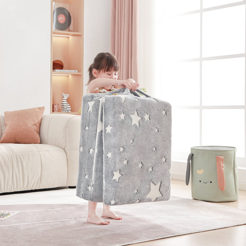Kids Sleeper Chair,Kids Couch Sofa, Folding Toddler Couch, Gray Star