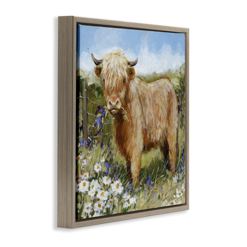 Art mural sur toile flottante, "Susan", par Susan Winget, H 18 po x l 18 po, Cadre flottant orme Montalcino