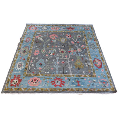 Tapis unique gris de 9 pi 11 po