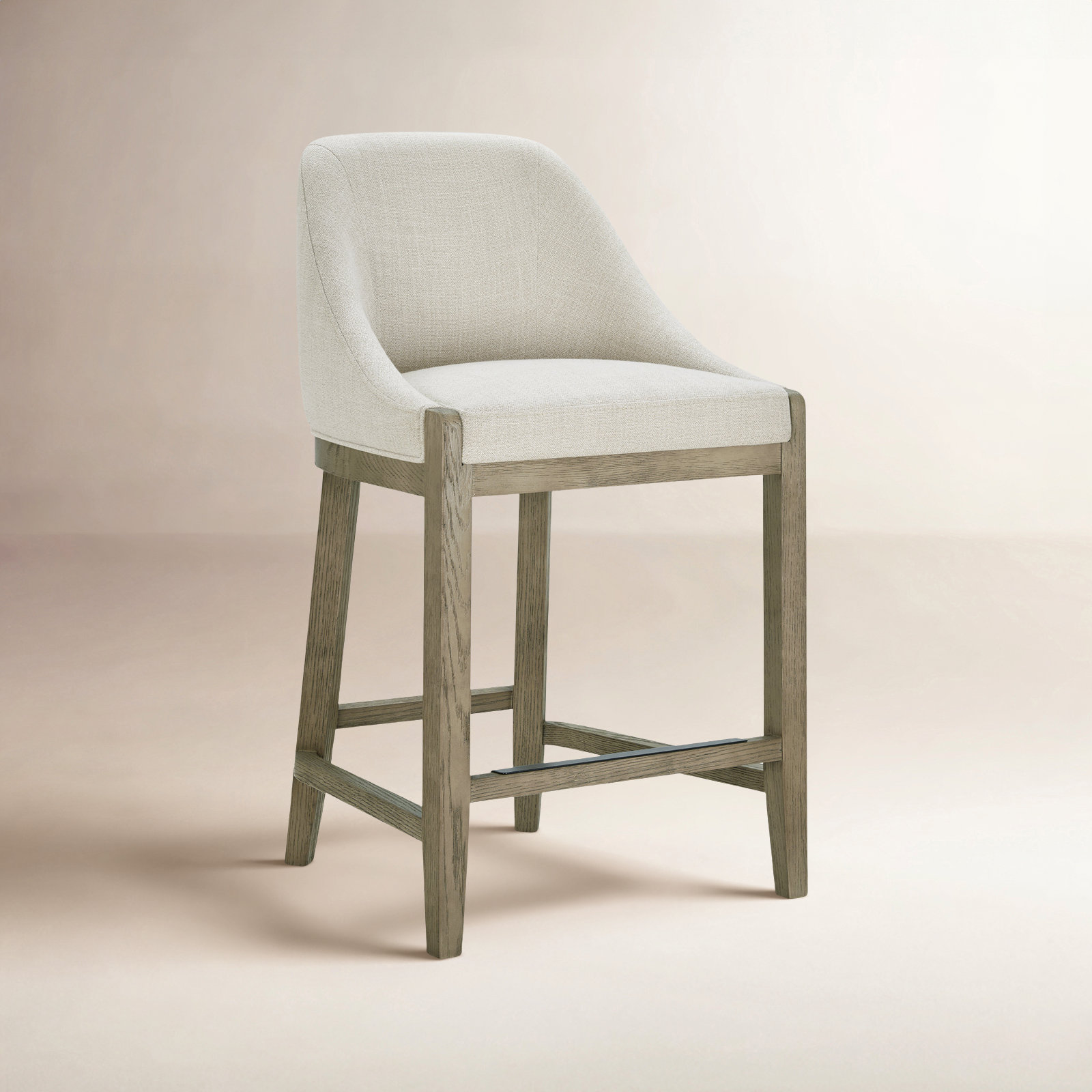 Nerina 26 " Bar Stool, Effie Linen Performance Linen