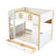 House-Shaped Bunk Bed with Storage Drawers & Shelves, Solid Wood Kids Loft Bed, Natural-1719278912