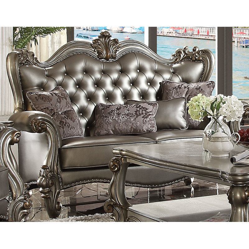 Causeuse Amalia, Platine antique, Argent argent