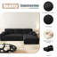Canapé en velours côtelé modulaire de 114,5 pi, canapé réversible à siège inclinable, canapé 2 en 1 avec fauteuil inclinable et canapé en forme de L avec trois coussins décoratifs et deux coussins décoratifs-414233208