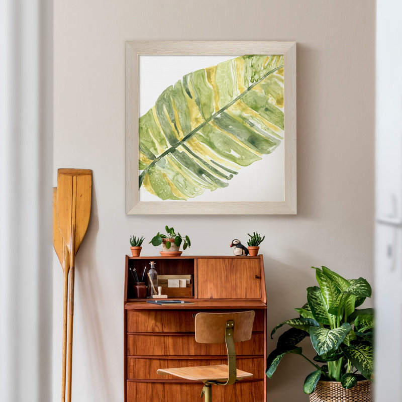 " Verdant Impressions V ", 21" H x 21" W x 1" D, White Framed Canvas