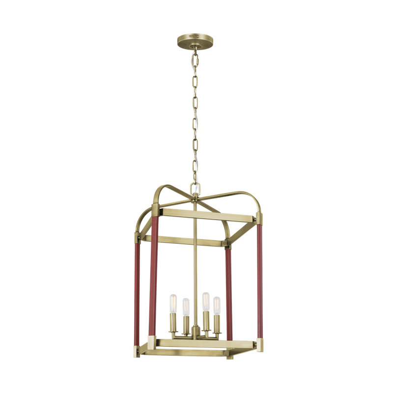Hadley 4 - Light Dimmable Square / Rectangle Chandelier, Polished Nickel