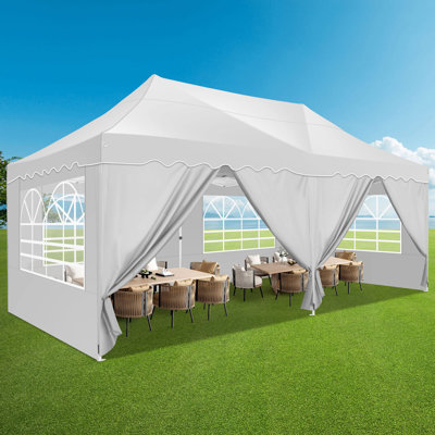 Marquee Gazebo with Sides, Large Easy Up Outdoor Party Tent with Wheeled Bag 55 Ft. W x 30 Ft. D Aluminum Pop-Up Canopy