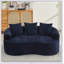 Causeuse courbée avec 3 coussins, canapé en chenille à assise profonde pour petits appartements et salons, aucun assemblage requis-1006993232-1006993233