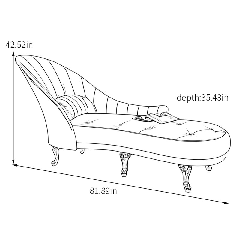 Comfort Shell Back Chaise Longue, Creamy White/Black, Left Hand Facing