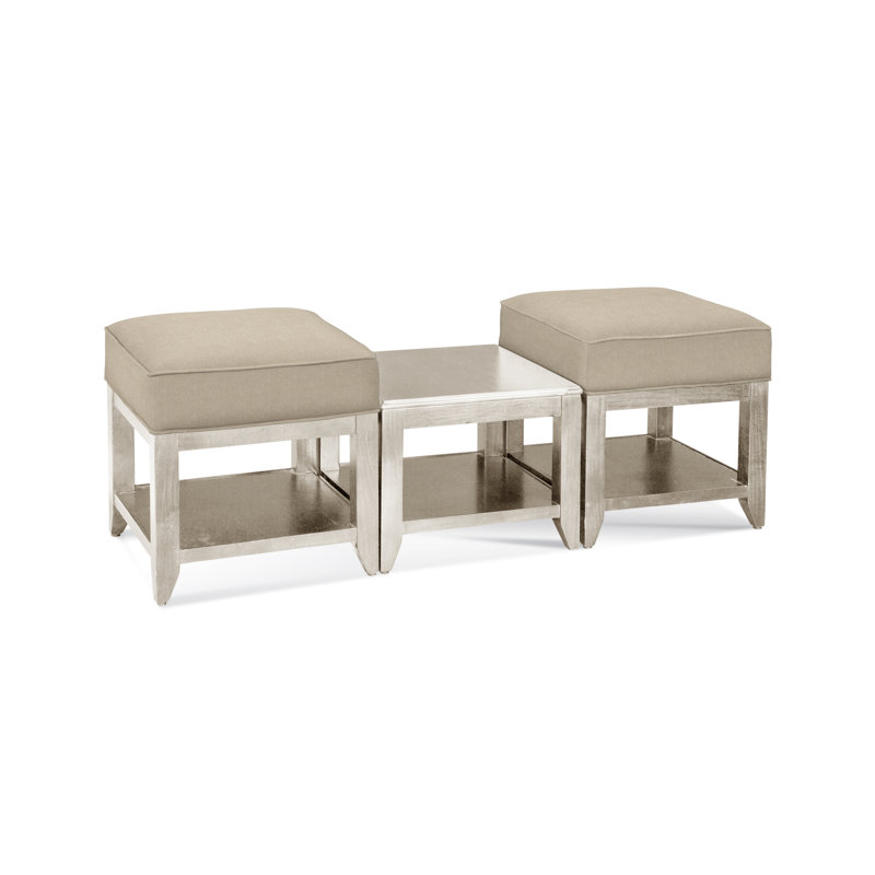 Elements Upholstered Cube Ottoman, Coffee, Oatmeal Crypton Performance; 0822-74