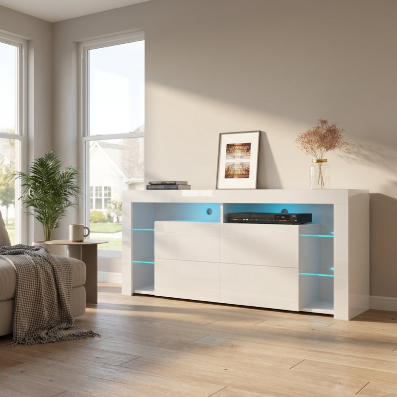 Meuble télé 61 po Minelli, Blanc