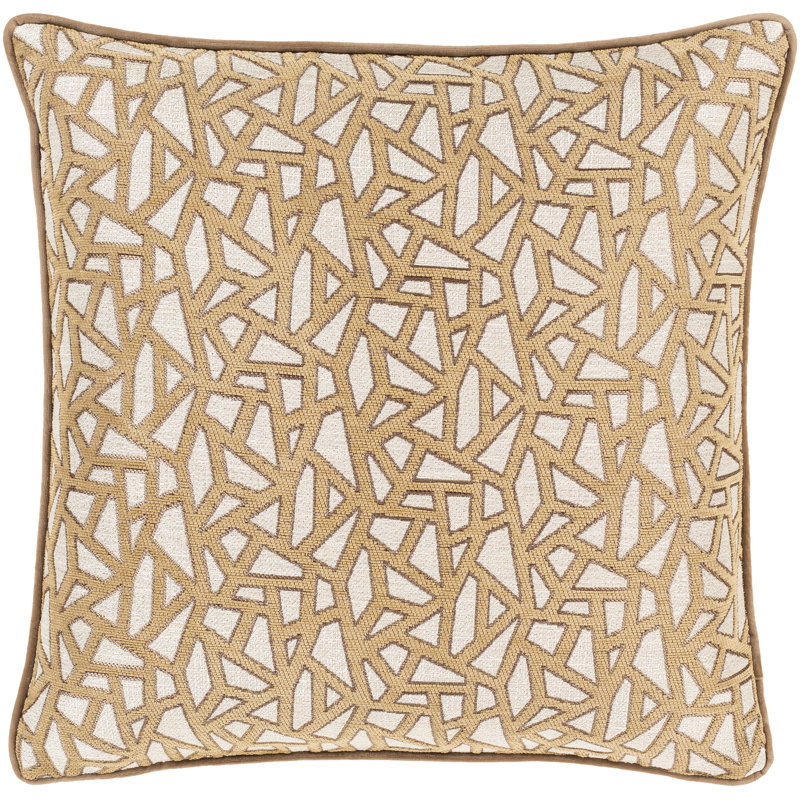 Biming Throw Pillow in , No Fill, Down, Tan, 18" x  18"