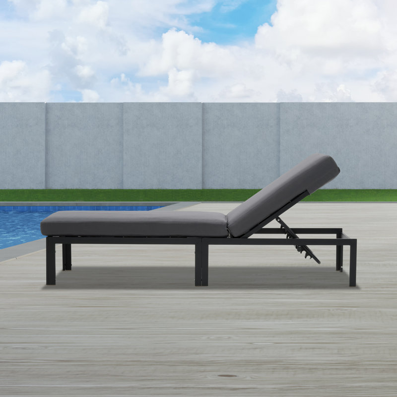 Outdoor Metal Chaise Lounge , Cushion Included