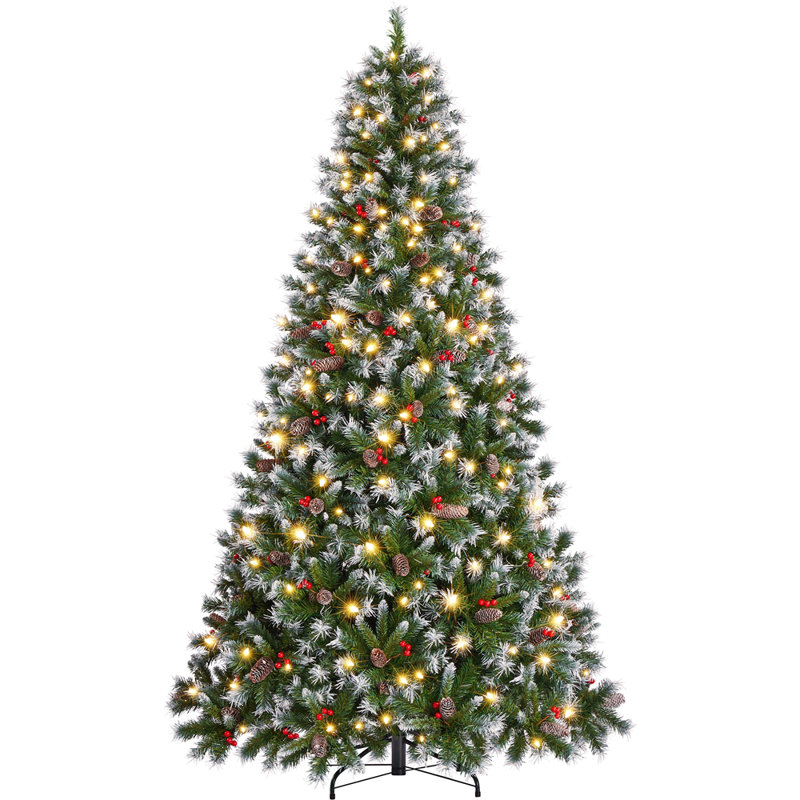 Lighted Artificial Fir Christmas Tree, 7 ft