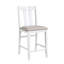 Ensemble de salle à manger 5 pièces à hauteur de comptoir gris et blanc patiné et tissu 4 chaises