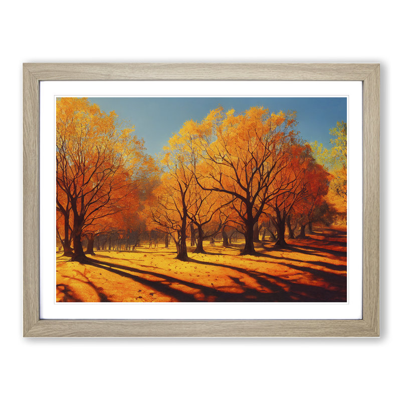 The Mesmerising Autumn Forest 1 Piece Single Picture Frame Wall Art, 46cm H x 64cm W, Light Grey/Brown