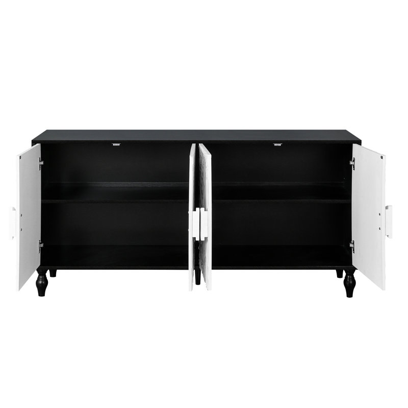 Crédence de rangement l 62,99 po Adrees, Noir / blanc