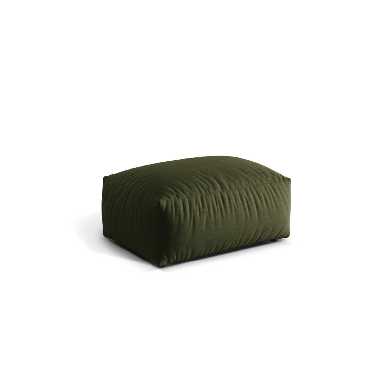 Carlens 65cm Wide Solid Colour Pouffe Ottoman, Green