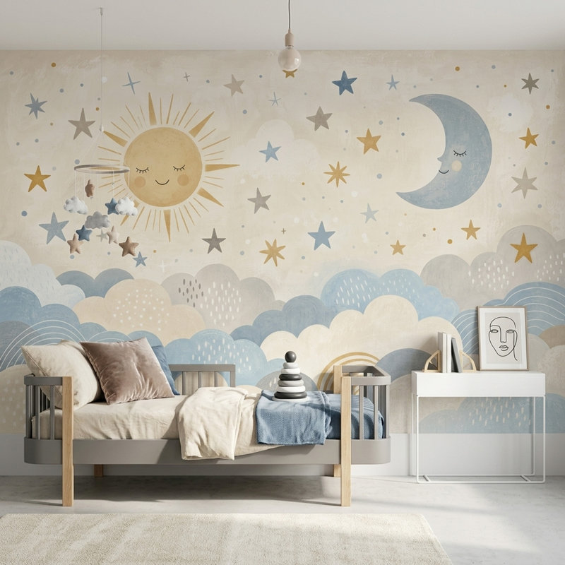 Décoration murale amovible chambre d'enfant Dreamy, 160 po x 108 po, Non tissé