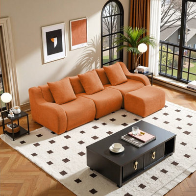 Canapé 3 places sans nuage Cloud-Like - sans assemblage, base antidérapante et luxe ergonomique avec tissu en peluche de qualité supérieure