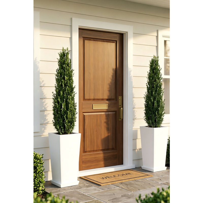 Ensemble de 2 grandes jardinières d'extérieur, pot de fleurs carré, H 24 po x l 10 po x P 10 po, Blanc