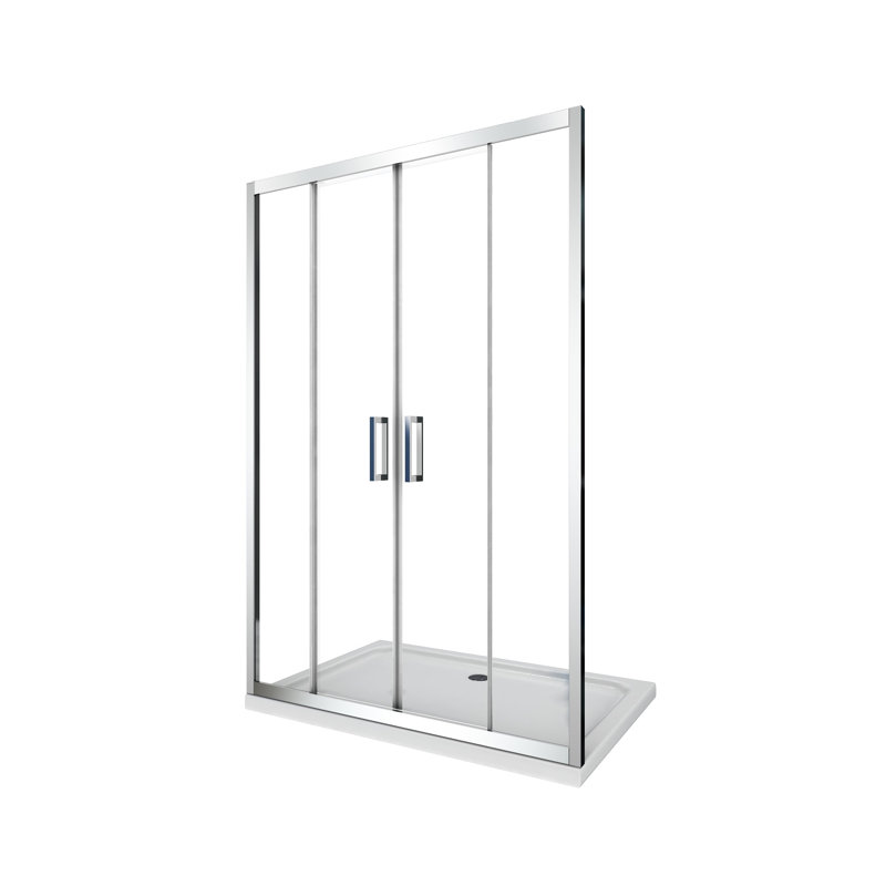 Gladimyr 1280mm - 1330mm W x 1900mm H Double Added Framed Shower Door with Clear Glass