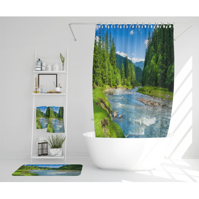 Nelams Polyester Shower Curtain Set