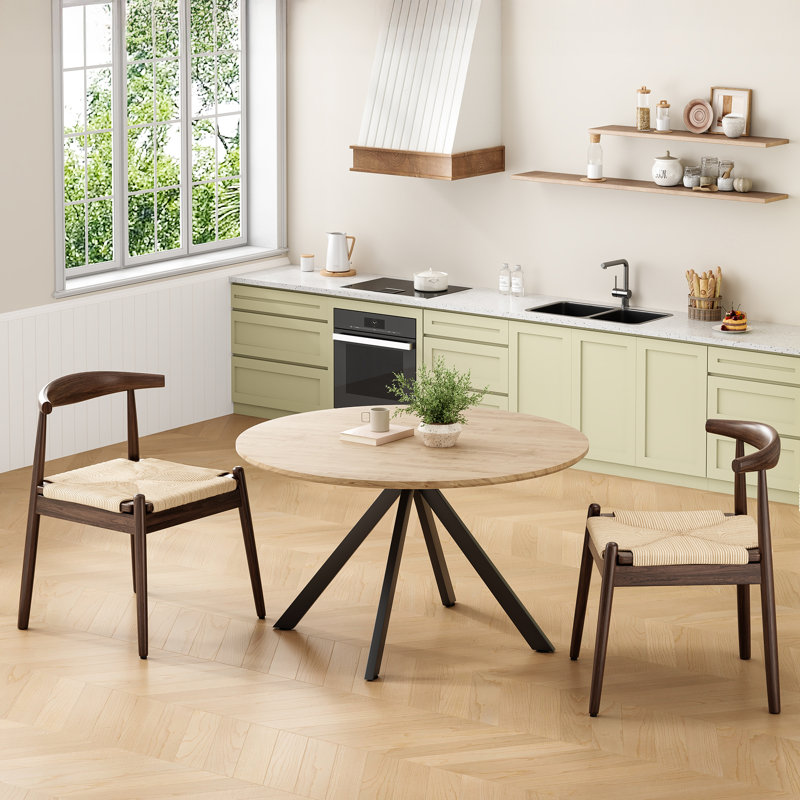 Chaise de salle à manger Gering, Beige / brun foncé