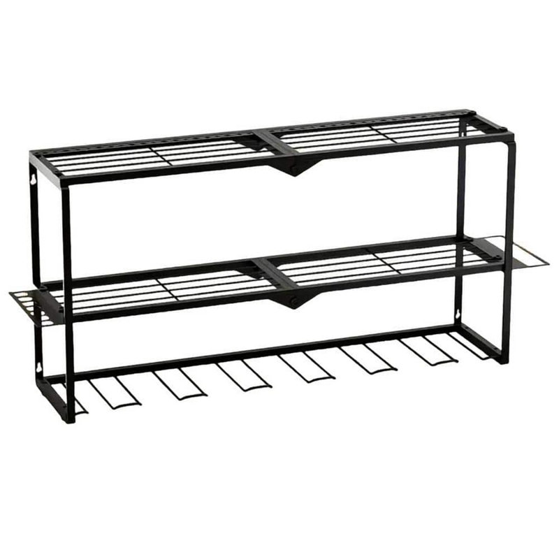 Metal Power Tool Organizer With 7 Drill Holder, Garage Storage Rack For Cordless Tools, Workshop Shelf Option, Great 'S Day Present Lovers, Easy To Install And Multi - Use Heavy Duty Rack, Compatible