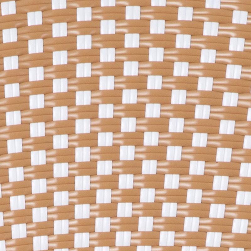Indoor/Outdoor All-Weather Commercial Paris Chairs with Bamboo Print Frame, Natural/White Seat/ Natural Frame