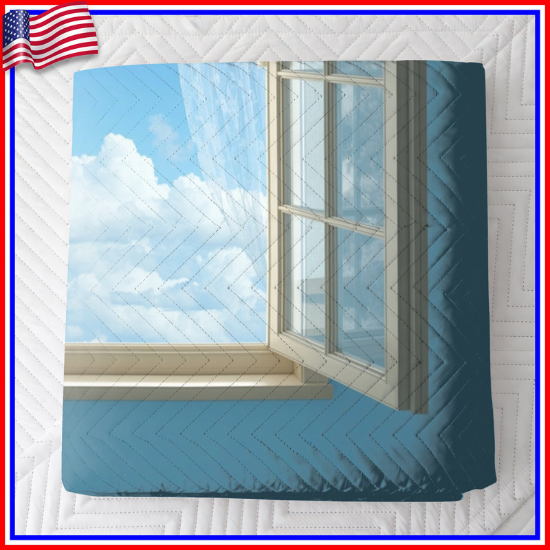 Open Window View Quilted Bedspread All Sizes, Queen