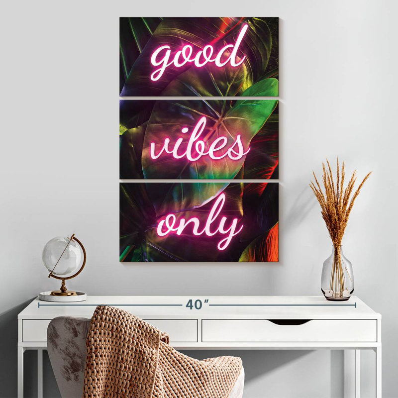 Tergel Good Vibes Only - néon, H 32 po x l 20 po