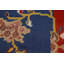 Tapis oriental bleu et rouge à motif floral Art Déco 4 x 6