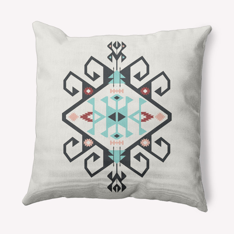 Coussin intérieur / extérieur Medallion, 18 po x 18 po, Poivre