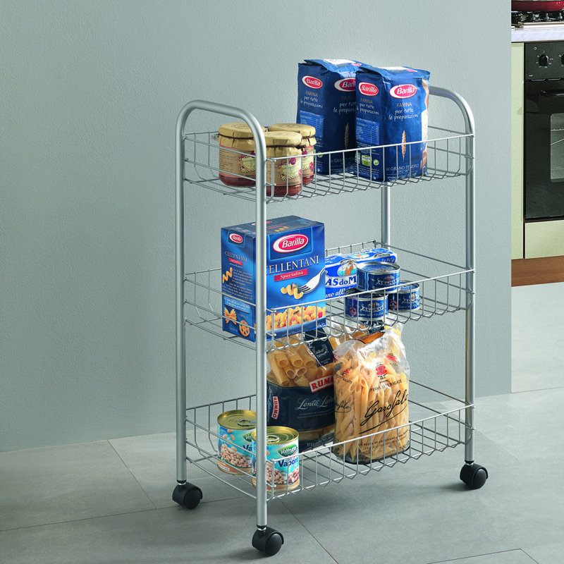 Lugano All-Purpose Trolley With 3 Levels Silver