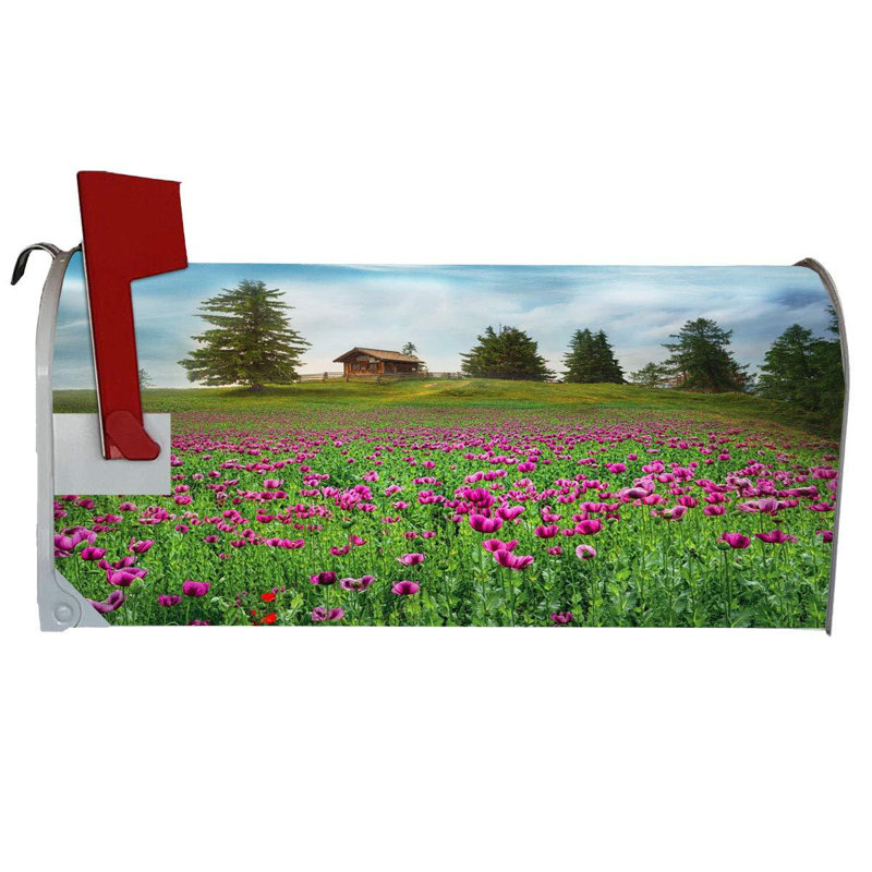 Housse pour boîte aux lettres à ressorts sur le terrain fleur