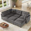 Canapé modulaire convertible 6 places en velours côtelé avec rangement, 4 coussins de dossier et 4 coussins décoratifs-1799854268
