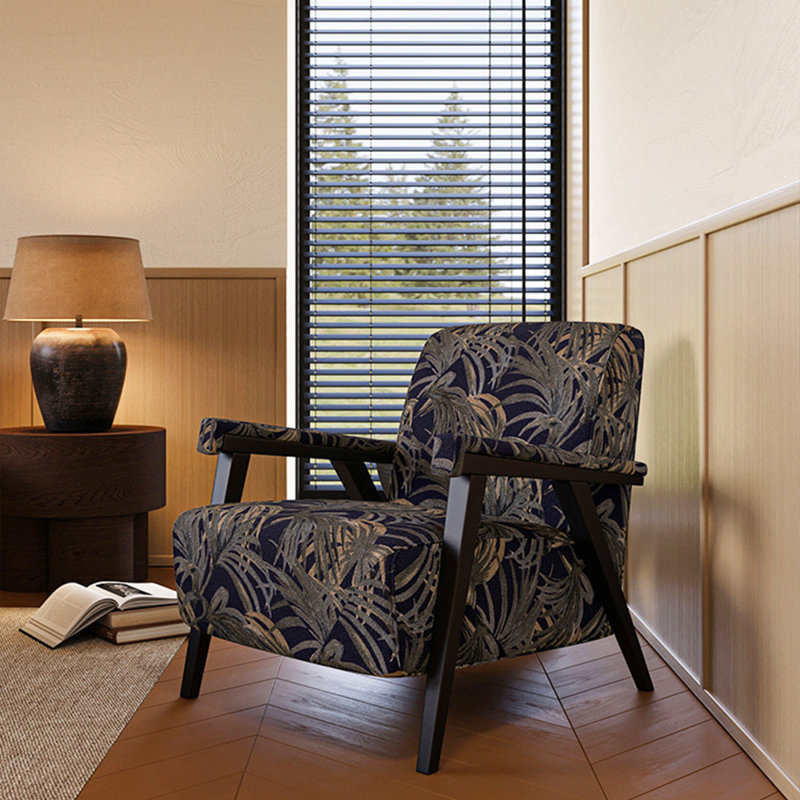 Fauteuil de loisir en tissu jacquard de style médiéval, convenant aux salons