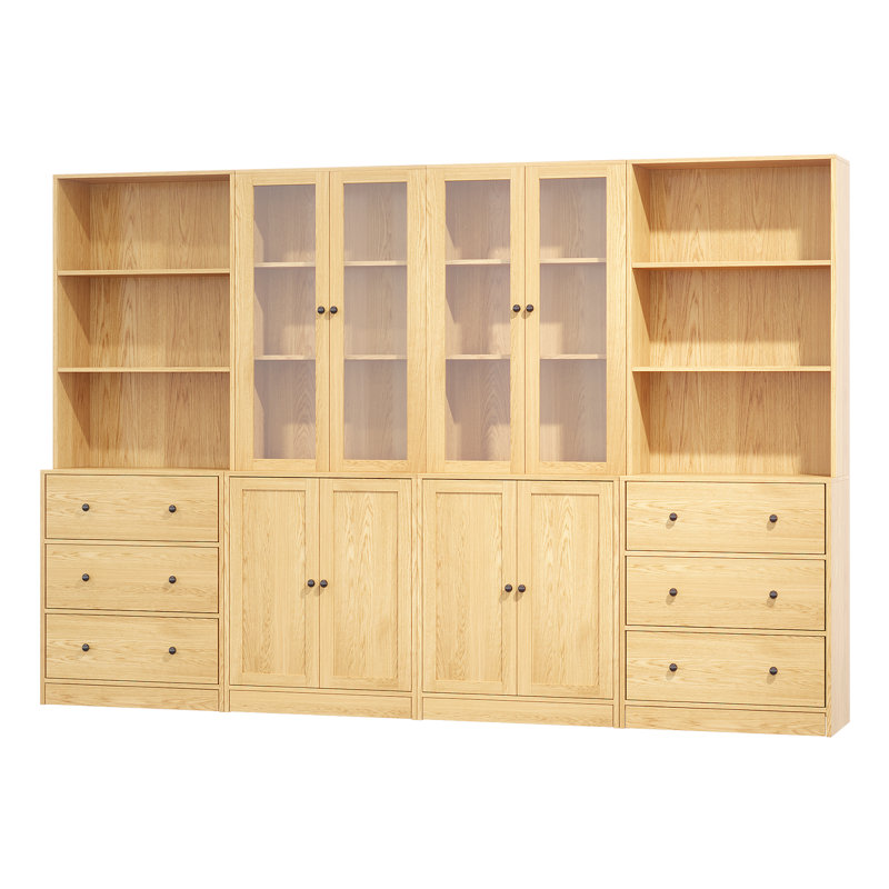Reshelle Book Cabinet Storage Bookcase, Wood