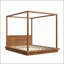 Très grand lit plateforme à baldaquin en bois avec tête de lit, durable et élégant pour les chambres modernes et traditionnelles