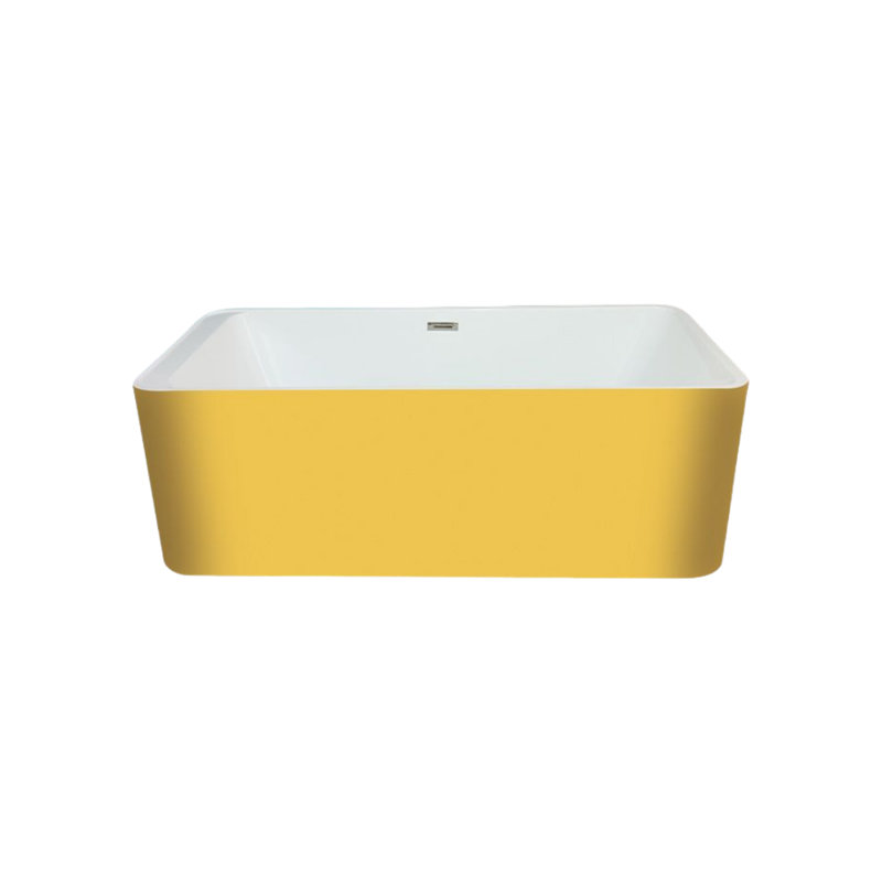 63'' W 23.2'' H Frameless Rectangle Tub & Shower Kit, Yellow
