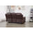 Faux Leather Manual Reclining Sofa with LED Lights With Drop Down Table-1814434772