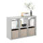 Organisateur de rangement cubique à dossier ouvert Furinno, 6 cubes, gris clair-550368793-595022464