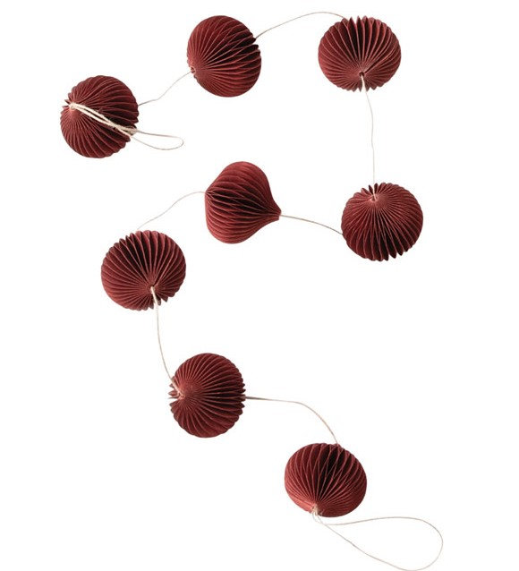Honeycomb Ornament Ball Novelty Garland, Red