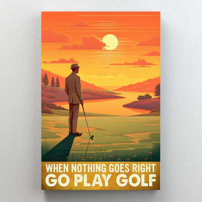 Go Play Golf - Reproduction d'art graphique rectangulaire 1 pièce Go Play Golf - Reproduction d'art graphique rectangulaire 1 pièce sur toile tendue