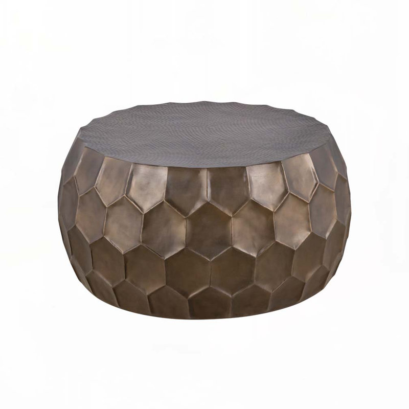 Table basse en métal avec base solide, Doré