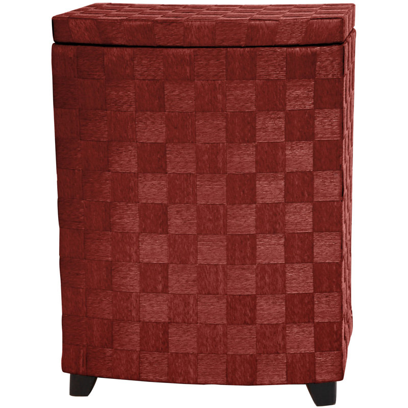 Wicker Laundry Hamper, Large (27.5"H x 19.75"W x 15"D), Mahogany